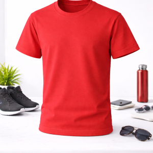 تیشرت یقه گرد قرمز